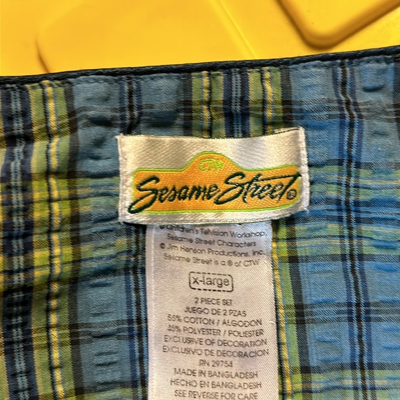 Sesame Street VTG 1980s Elmo Pajama Pj Shorts Set Gingham Womens XL EUC - Picture 13 of 13
